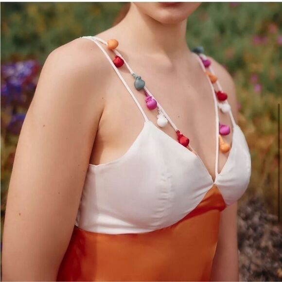 NEW By Anthropologie Rainbow V-Neck Tiered Maxi Dress Size Small - Picture 4 of 8